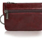 Porte-monnaie rétro en cuir véritable avec porte-clés intégré - style vintage