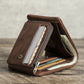 Portefeuille homme cuir véritable trifold compact avec RFID et porte-monnaie zippé
