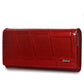Portefeuille long en cuir véritable effet crocodile pour femme