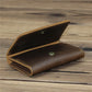 Porte-cartes en cuir véritable crazy horse vintage avec protection rfid et clip