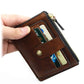Portefeuille mixte en cuir PU avec porte-cartes et poche monnaie zippée