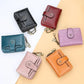 Portefeuille court vintage en cuir pu pour femme avec porte-monnaie