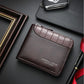 Portefeuille homme luxe en cuir avec protection RFID et poche monnaie zippée