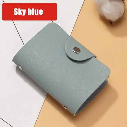Porte-carte 24 fentes anti-vol en cuir pu pour femme et homme