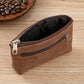 Porte-monnaie vintage en cuir PU avec double fermeture éclair et porte-cartes - Unisexe