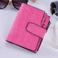 Portefeuille femme compact en cuir PU avec rabat et fermeture pression élégant