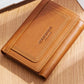 Portefeuille femme en cuir véritable compact avec porte-cartes et poche zippée