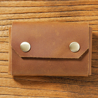 Porte-Cartes Vintage en Cuir Véritable - Organiseur Compact & Multifonction