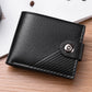 Portefeuille court en cuir PU pour homme avec porte-cartes et monnaie