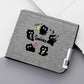 Portefeuille homme en toile motif chat mignon - Compact et ultra-léger