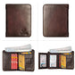 Portefeuille homme en cuir véritable RFID compact trifold avec porte-cartes et compartiments