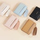 Portefeuille femme compact en cuir PU slim avec zip et porte-cartes multiple
