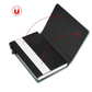 Portefeuille carte RFID aluminium unisexe avec pop-up et design compact minimaliste