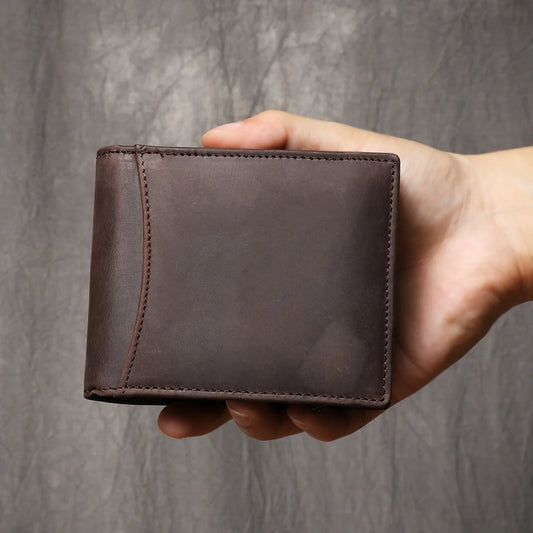 Portefeuille homme en cuir véritable avec pince à billets