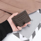 Porte-carte en cuir véritable avec fermeture éclair - style épuré et unisexe