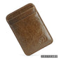 Porte-cartes en cuir véritable vintage compact avec multi-emplacements pour cartes