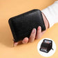 Porte-carte accordéon en cuir pu avec fermeture éclair pour homme et femme