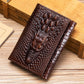 Portefeuille homme cuir véritable motif crocodile compact multi-cartes avec rabat