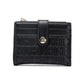 Petit portefeuille femme en cuir pu avec fermeture éclair et hasp sécurisé