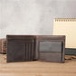 Portefeuille homme en cuir véritable crazy horse avec protection rfid et porte-monnaie
