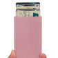 Porte-cartes RFID aluminium slim avec système pop-up portefeuille minimaliste sécurisé