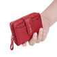 Portefeuille femme compact zippé en cuir PU RFID avec porte-cartes et poche monnaie
