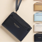 Portefeuille femme compact en cuir PU slim avec zip et porte-cartes multiple