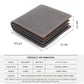 Portefeuille en cuir véritable avec protection RFID pour homme – Portefeuille vintage avec compartiments pour cartes et monnaie