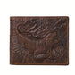 Portefeuille homme cuir véritable vintage motif tigre 3D bifold compact élégant