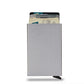 Porte-cartes RFID aluminium slim avec système pop-up portefeuille minimaliste sécurisé
