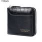 Portefeuille homme compact en cuir PU avec zip RFID et porte-cartes multifonction