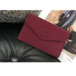 Porte-cartes enveloppe en cuir de vachette véritable style coréen pour femme
