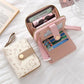 Portefeuille compact en similicuir avec porte-cartes zippé motif chat pour femme