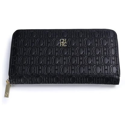 Portefeuille long femme en cuir PU avec fermeture zippée et grande capacité élégante