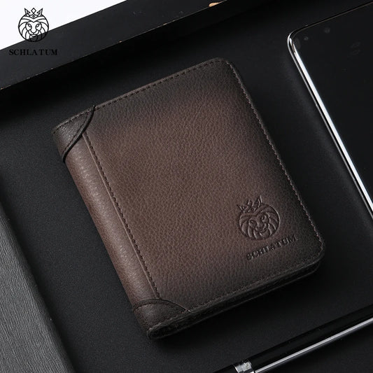 Portefeuille en Cuir Véritable - Minimalisme Retro & Sécurité RFID