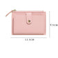 Portefeuille femme compact cuir PU avec zip et bouton pression porte-cartes multifonction