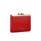Portefeuille femme compact en cuir PU avec fermoir métallique élégant et format rigide