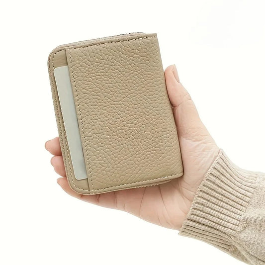 New Simple PU Leather Coin Purse Zipper Mini Wallets Portable Multi-coin Slots Money Bag Card Holder Short Purse for Women Men