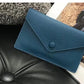 Porte-cartes enveloppe en cuir de vachette véritable style coréen pour femme