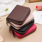 Porte-cartes zippé compact en simili cuir avec compartiments accordéon unisexe