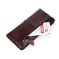 Portefeuille long vintage en cuir de vachette - Pochette business pour homme