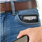 Portefeuille homme compact RFID en aluminium et cuir PU avec porte-cartes automatique