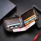 Portefeuille homme vintage en cuir PU avec fermeture éclair et bouton pression