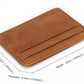 Porte-cartes en cuir véritable vintage compact avec multi-emplacements pour cartes