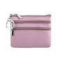 Porte-monnaie compact en similicuir avec porte-clés et triple fermeture zippée