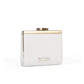 Portefeuille femme compact en cuir PU avec fermoir métallique élégant et format rigide