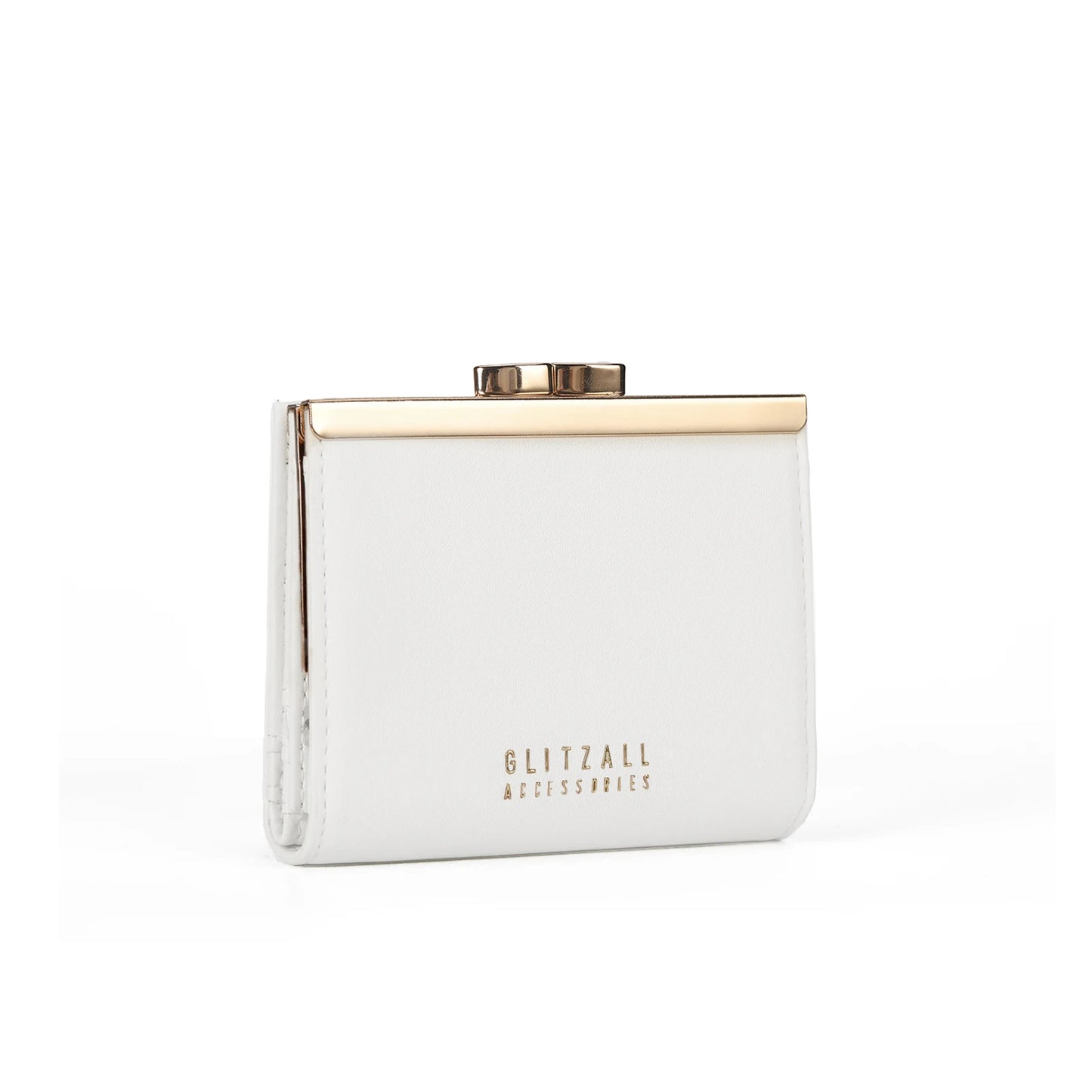 Portefeuille femme compact en cuir PU avec fermoir métallique élégant et format rigide