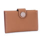 Porte-cartes ultra-fin en cuir véritable avec fermeture pression pour femme et homme