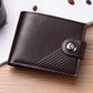 Portefeuille court en cuir PU pour homme avec porte-cartes et monnaie