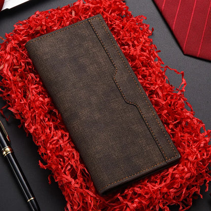 Portefeuille long slim pour homme avec multiples fentes pour cartes